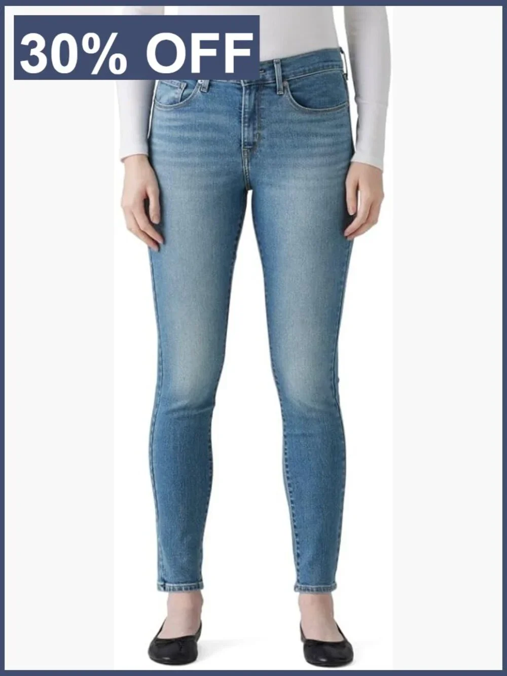 Classic Skinny Jeans Mid Rise Stretch Cotton Women's Size 34